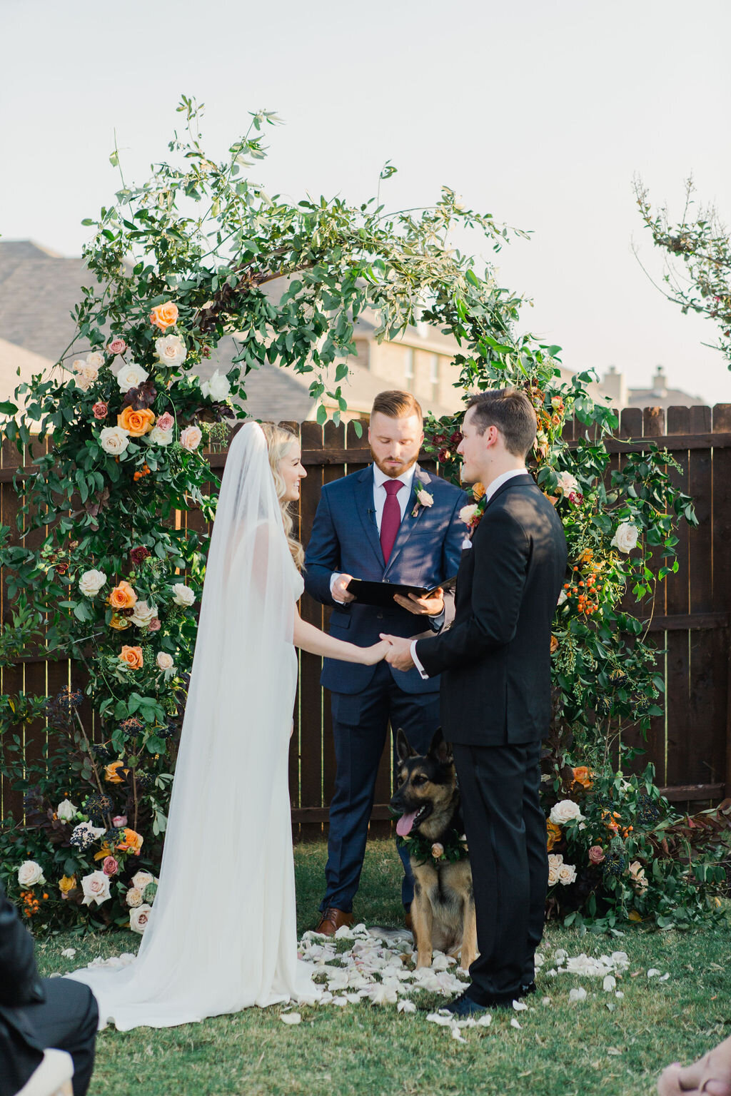 Intimate Ceremony with florals by best florist in Dallas Fort Worth, Vella Nest Florals