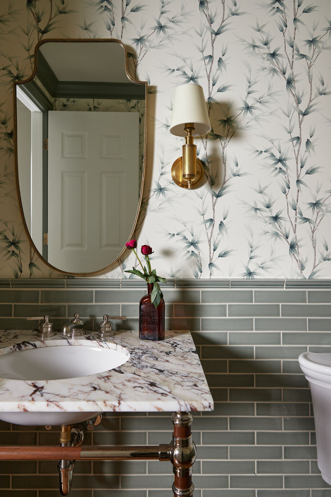 Bathrooms- Interiors-Western Springs-Illinois-Pillement House Powder Bath 1