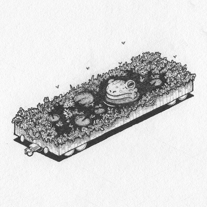 Pen and Ink Illustration of Inktober 2023 prompt: Toad