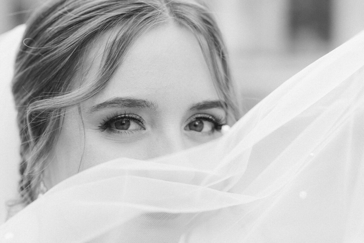 brides-eyes-veil-black-white