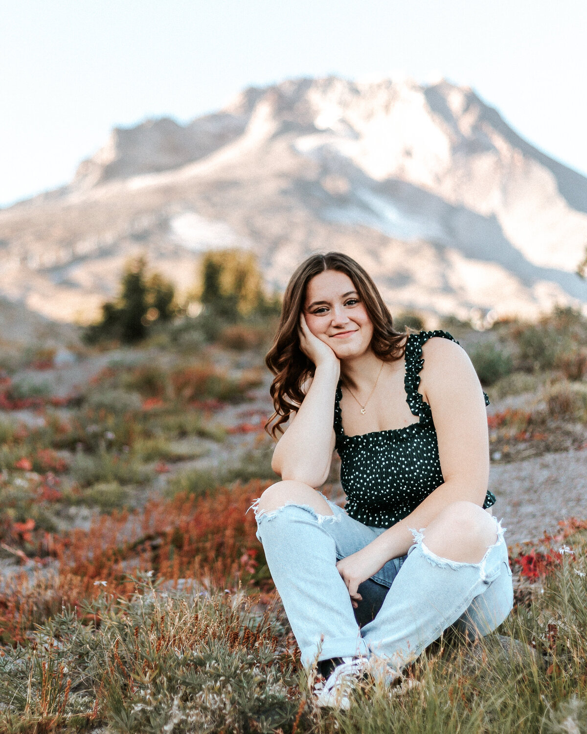 Sam Barlow High School Senior doing Senior Portraits at Timberline Lodge.