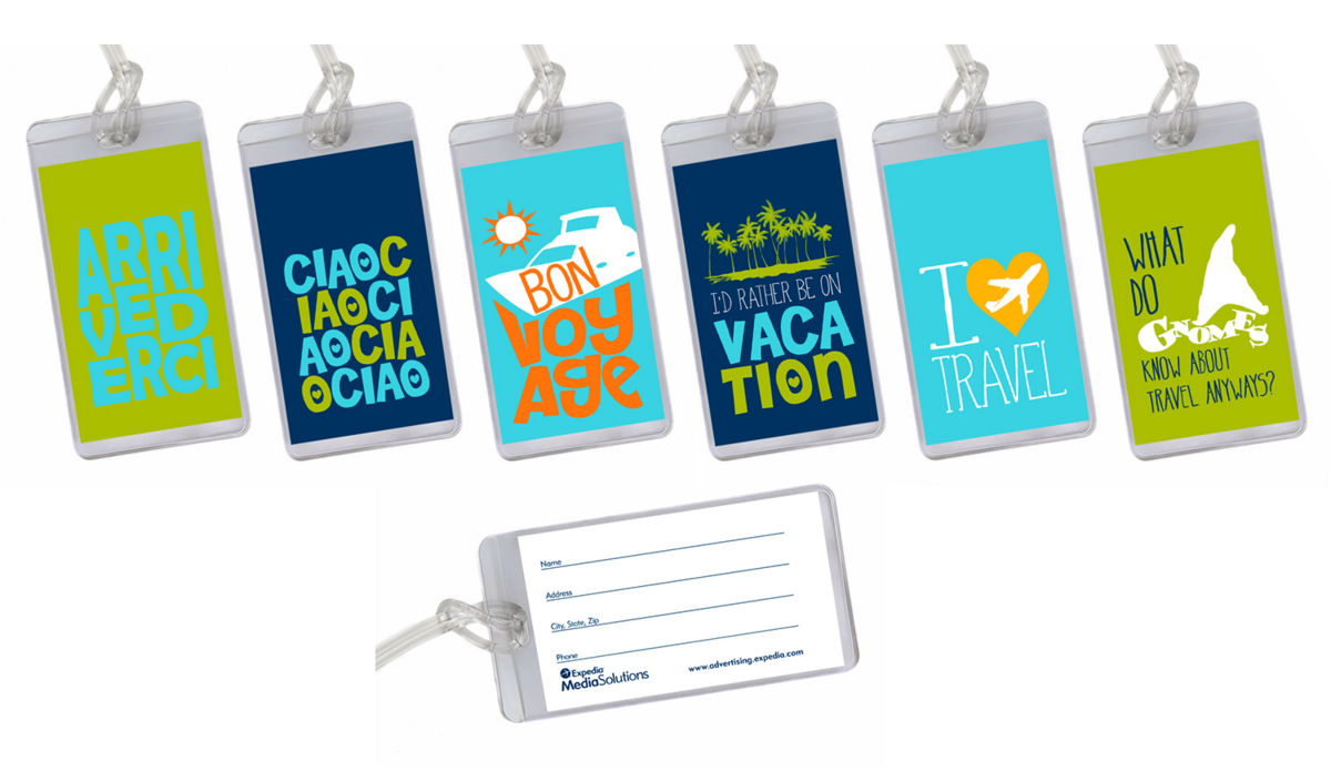 Expedia | Travel | Luggage-Tags | Graphic Designer | Van Curen Creative