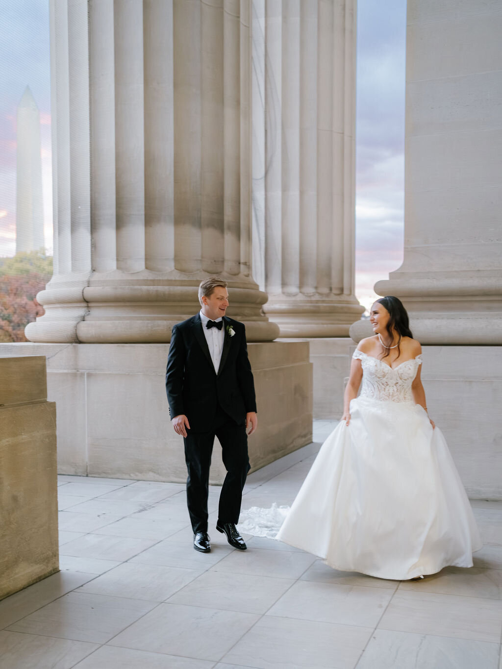 modern bride and groom in DC wedding
