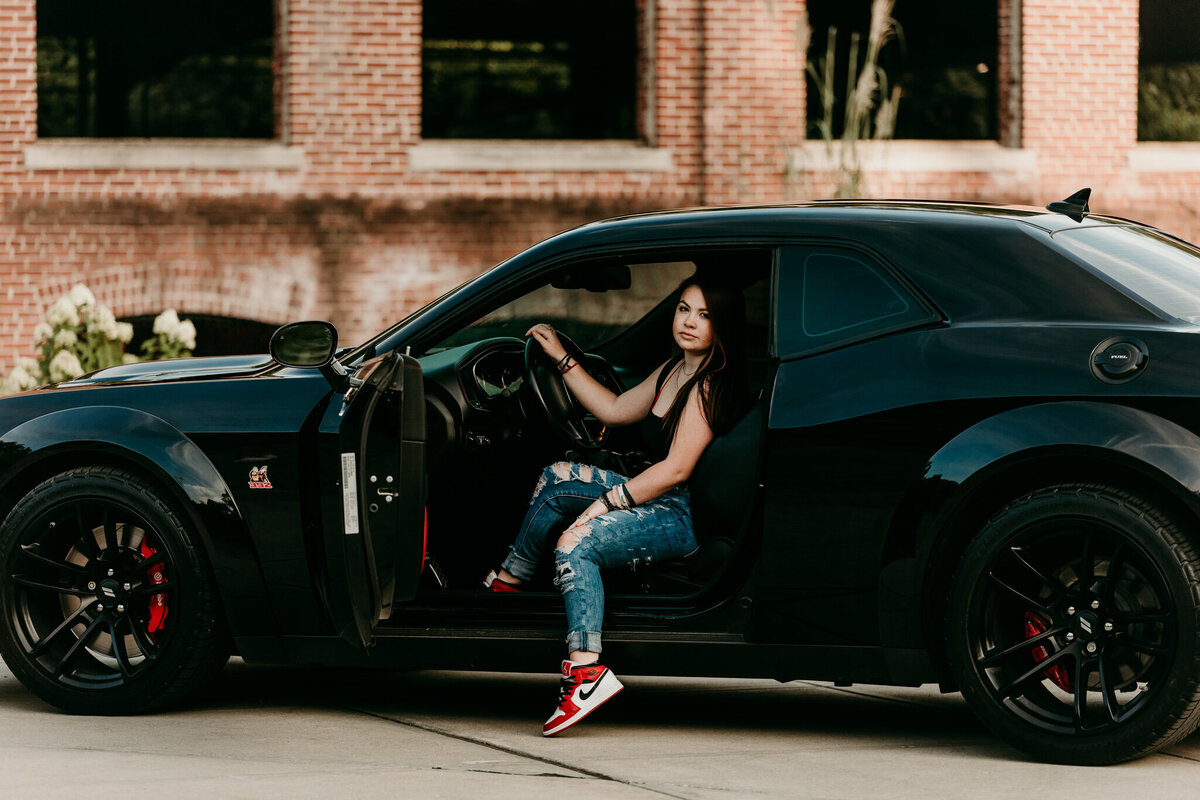 Car Poses Senior Session Richmond Indiana