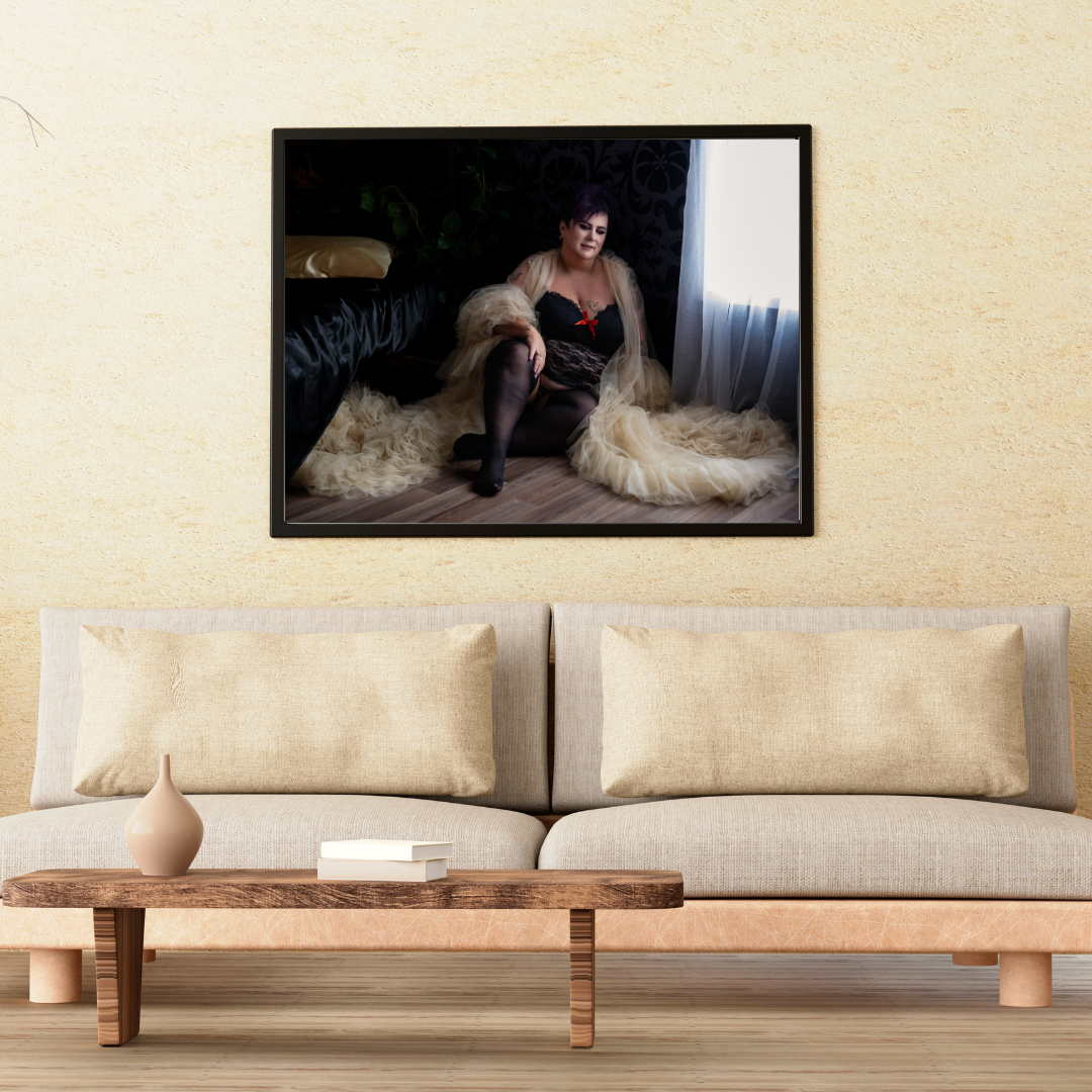 Light Brown 3D Minimalist Wall Frame Mockup Instagram Post