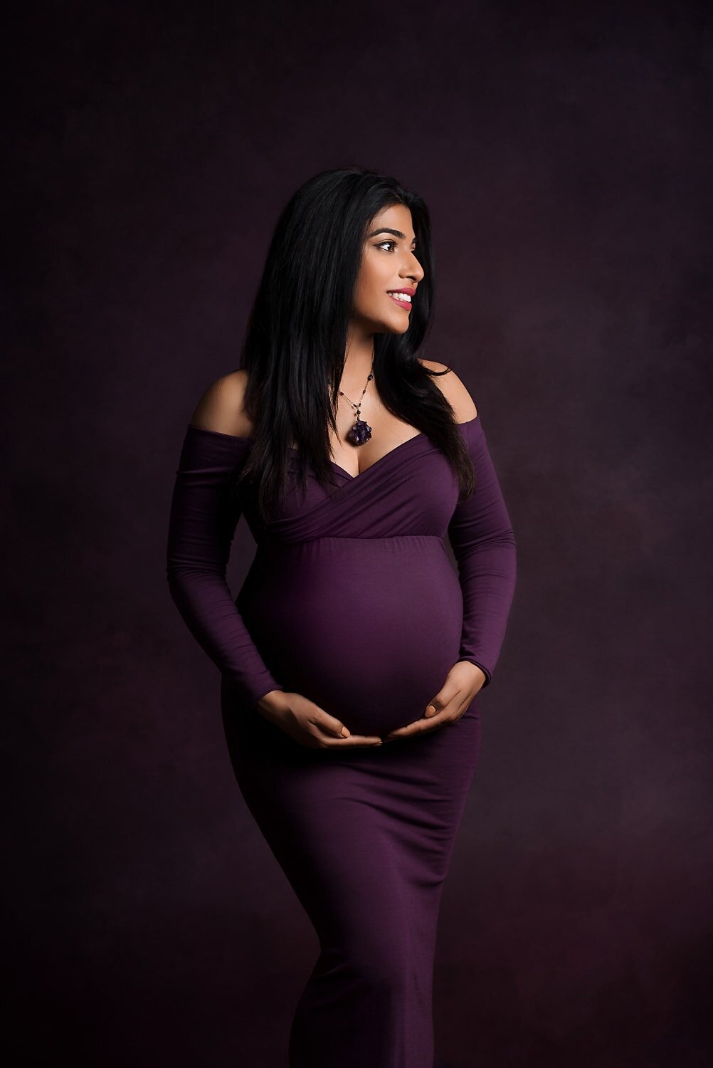 Gastown Vancouver Classic Dramatic Studio Maternity Photography