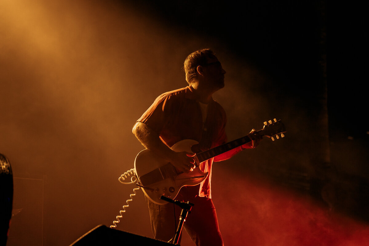 artistic light shot of live music black keys at beachlife