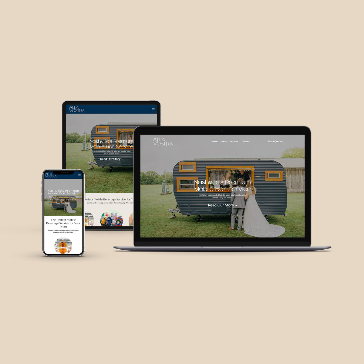 Multi screen mockup linen
