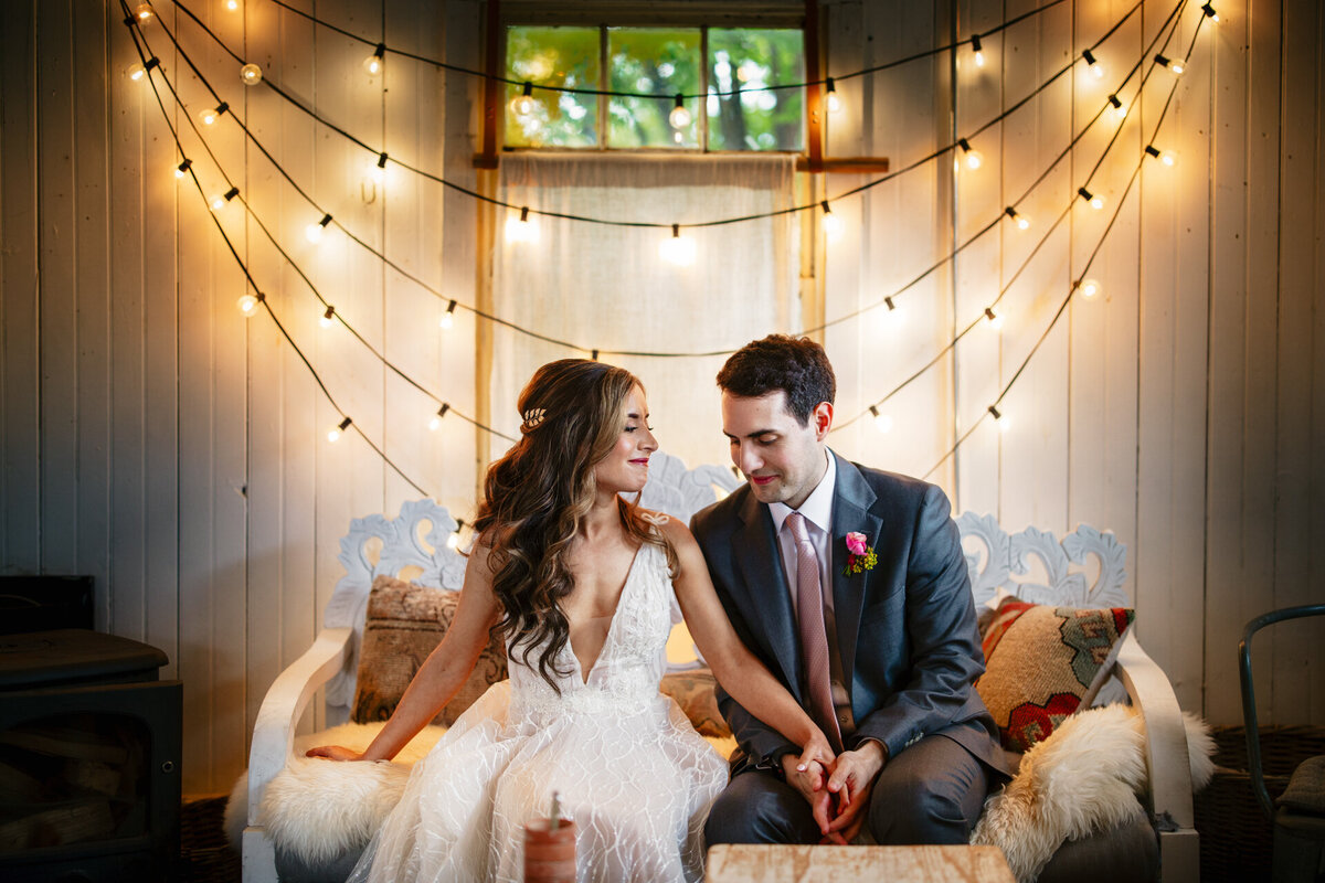Las vegas wedding and elopement photographer Sonderland.us captures a sweet moment between a bride and groom moments after they say "I do".