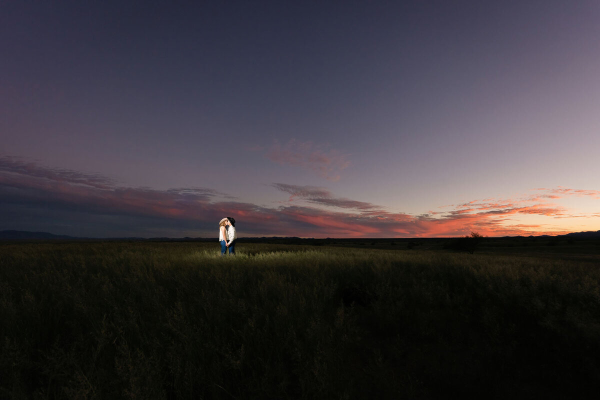 Tucson engagement photographer capturing golden hour desert light