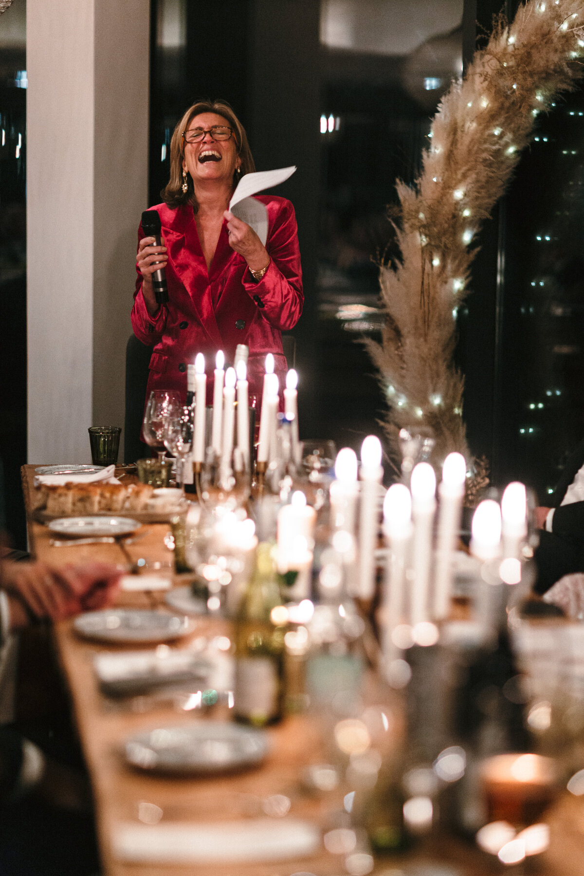 Speeches at winter wedding at Gara Rock 