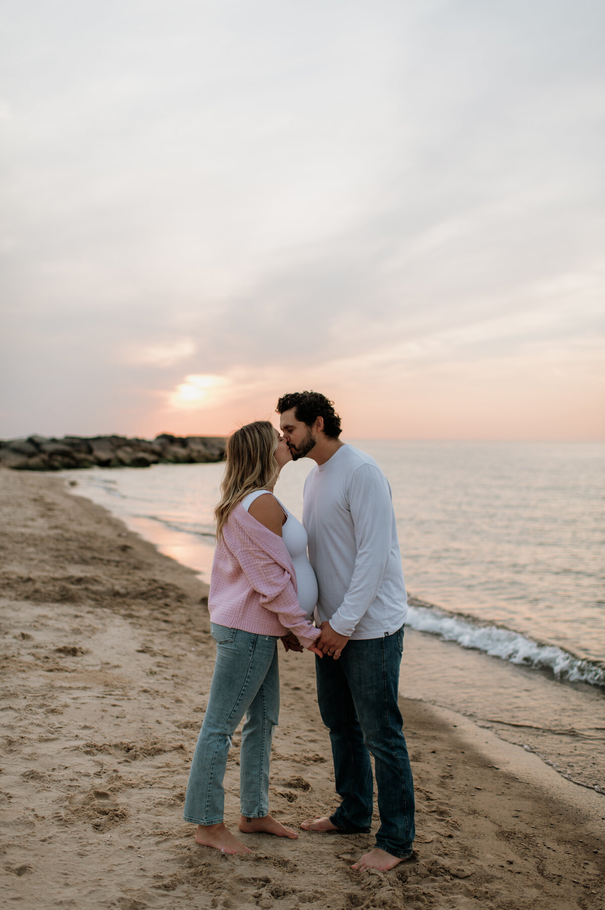 Beach engagement photography in South Bend