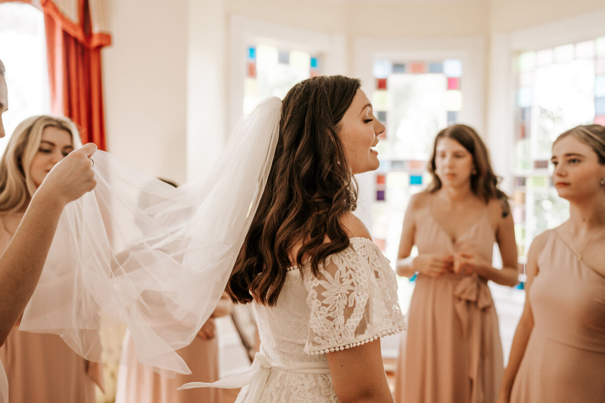 Bride First Look With Bridesmaids