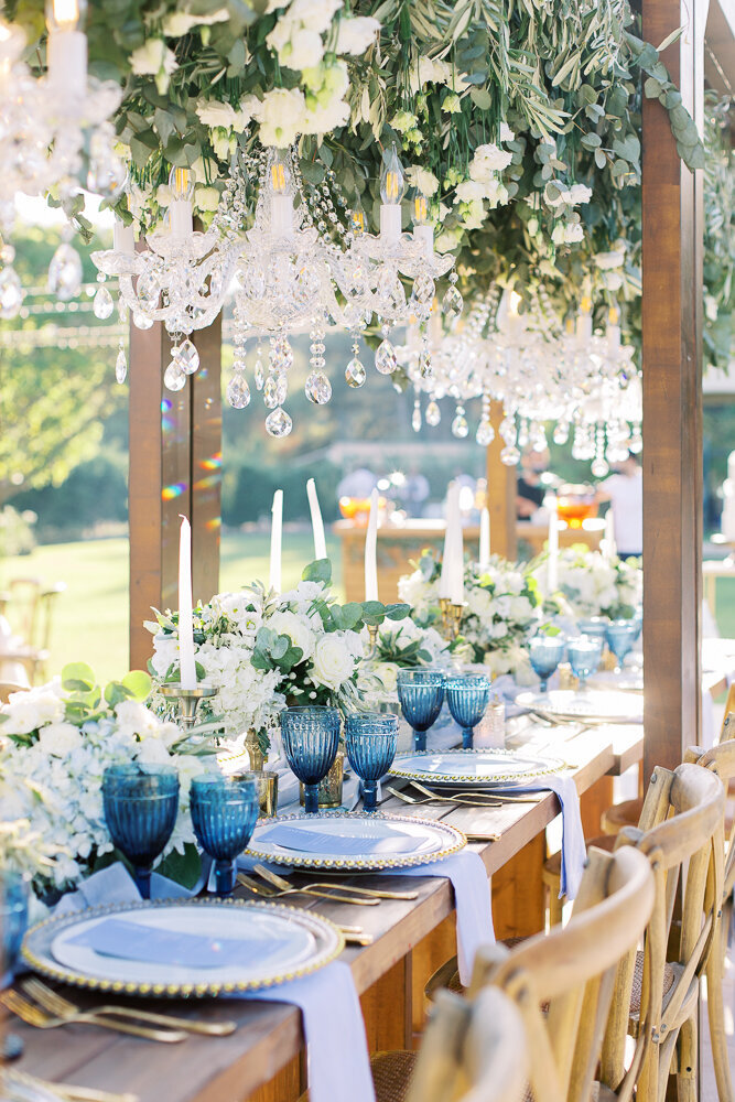 Villa wedding in Rhodes Greece with chandelier installations  (75)