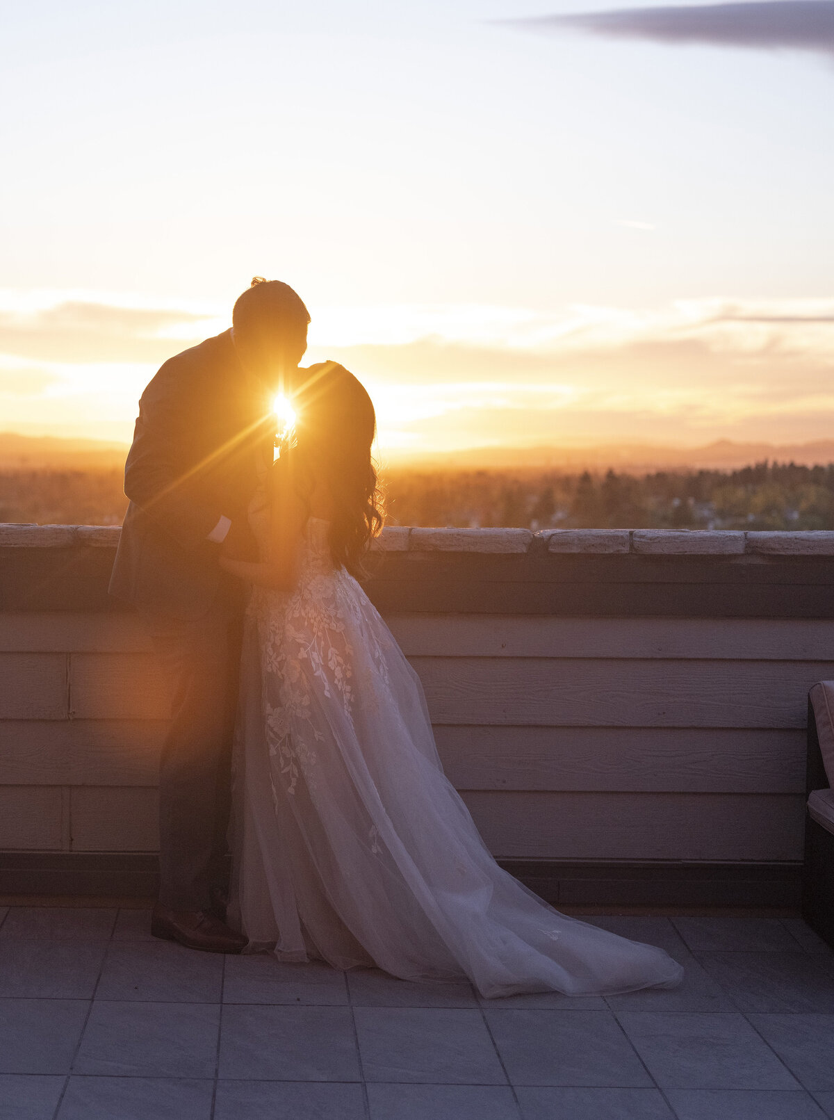 sunset photos at a wedding