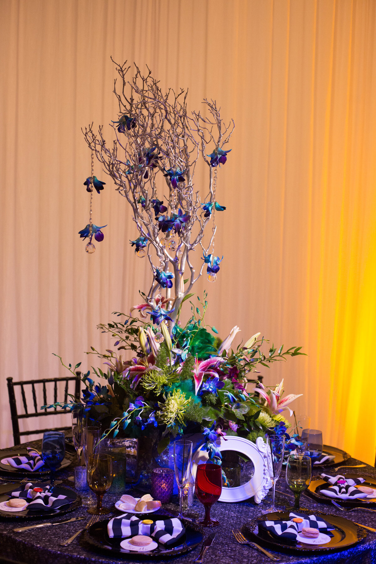 30 - Dali Museum St. Pete Wedding Reception Alice in Wonderland Centerpiece - Tampa Bay Wedding Planner