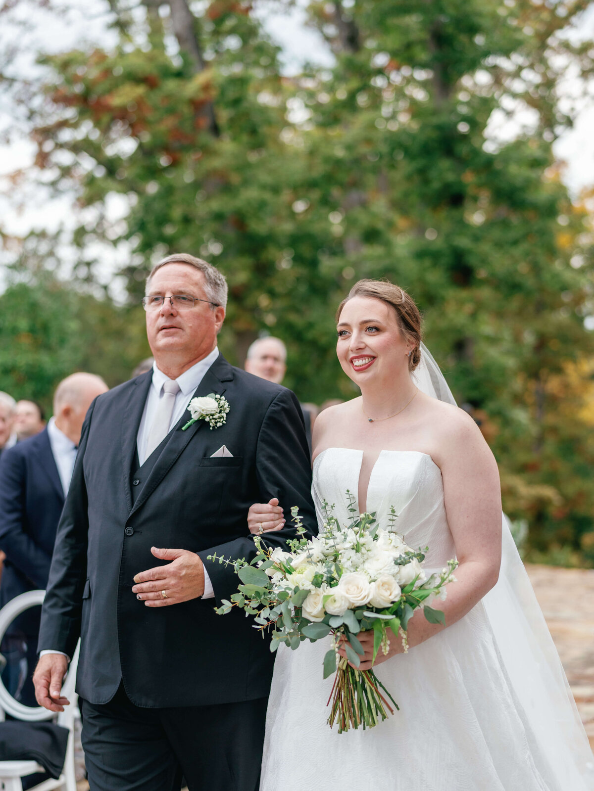 Bride walking down the aisle with her father