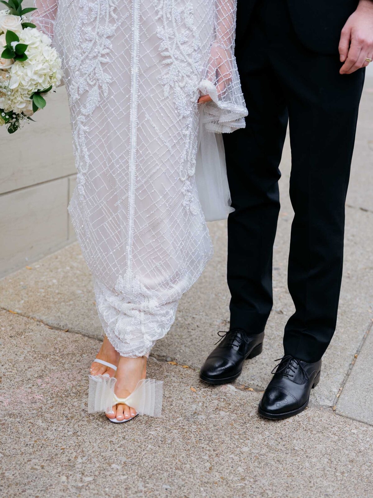 J.Andrietta wedding dress and Jimmy Choo shoes for the bride