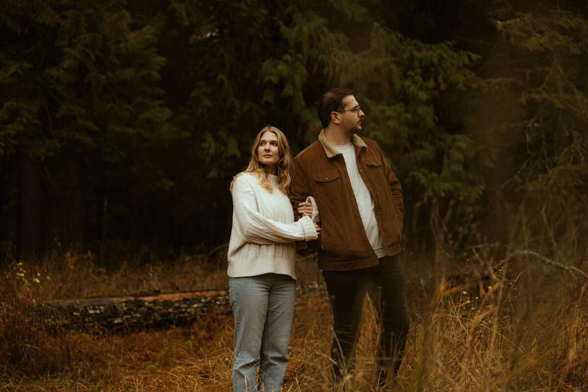 couple standing in glacier national park