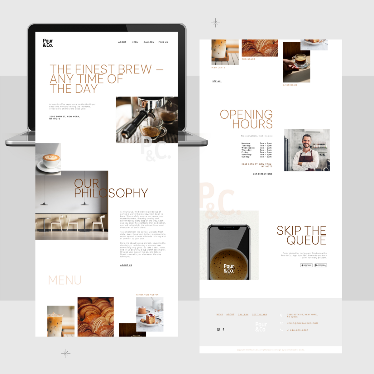 Beautiful modern website design for a coffee shop