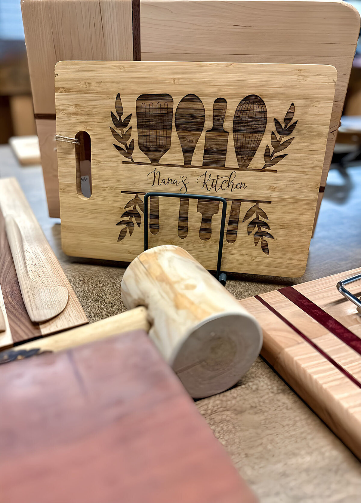 Janna Maria Creations wooden Nana's Kitchen cutting board