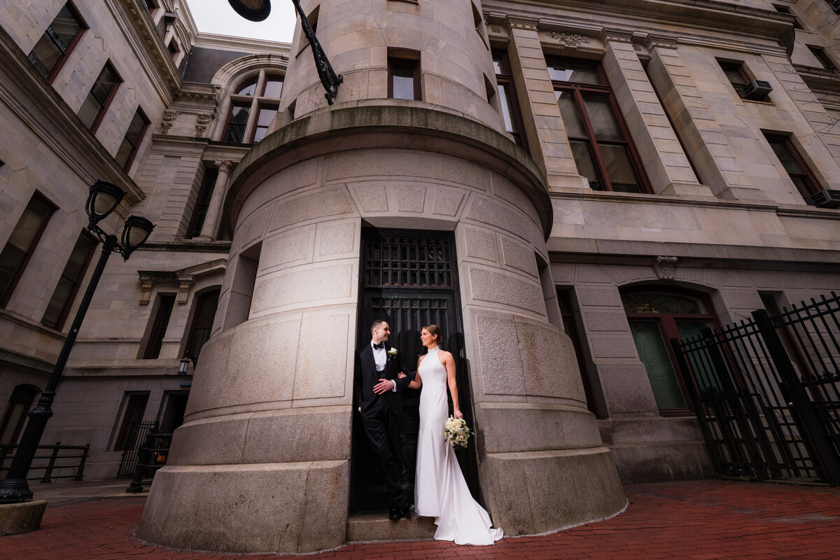 Bride and Groom at City Hall Philadelphia 
