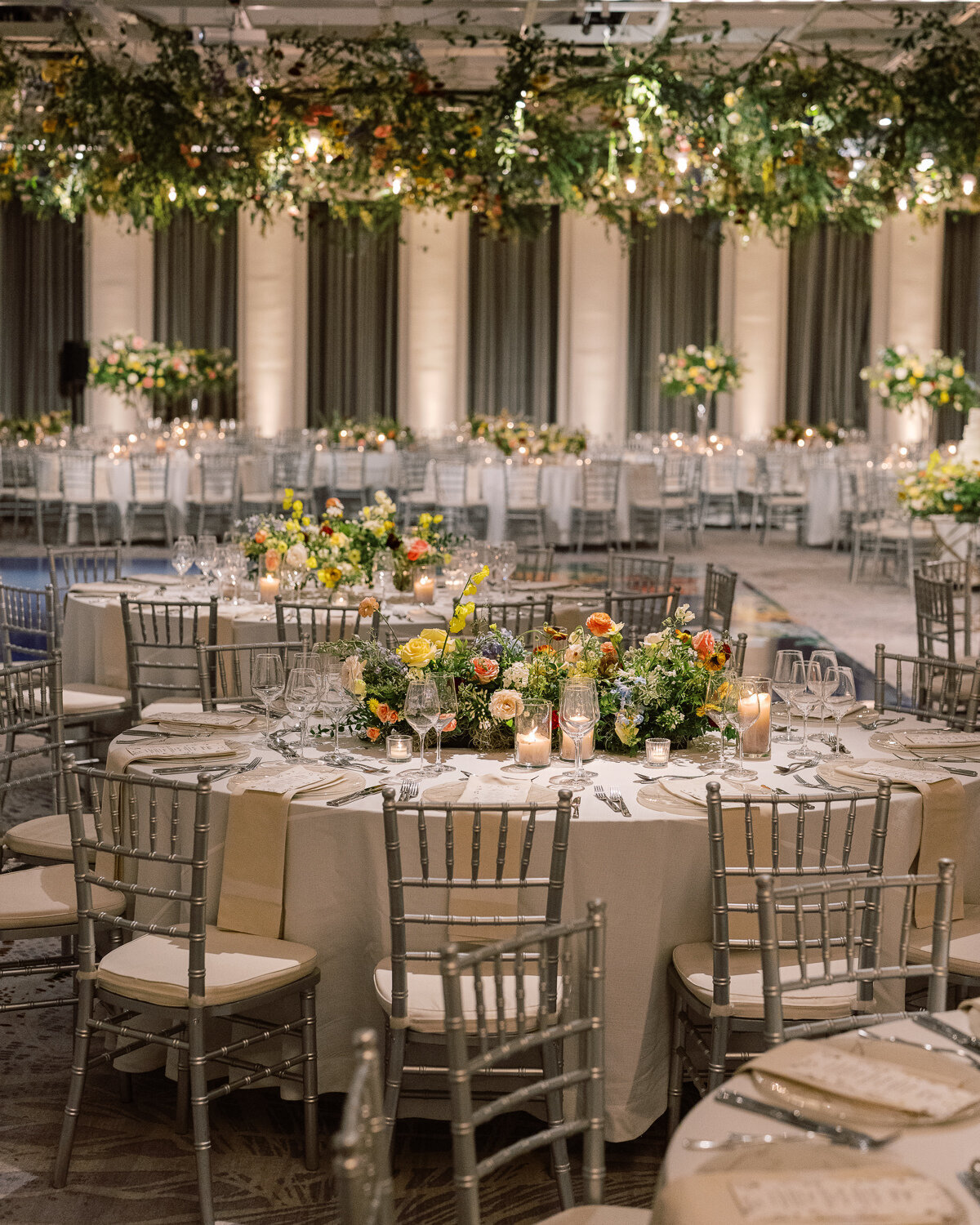 Conrad Nashville ballroom wedding silver taupe
