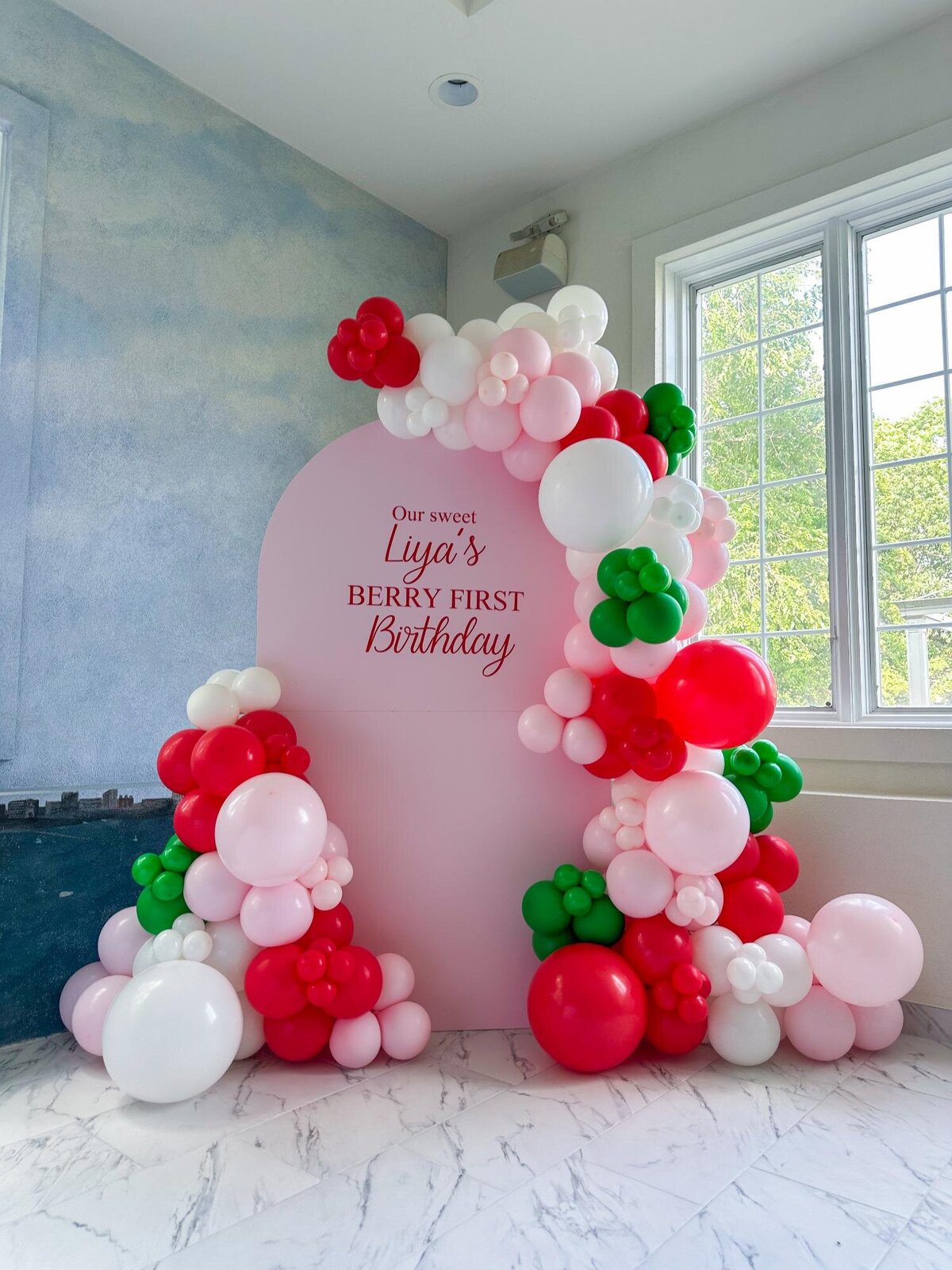 berry first birthday balloons chicago