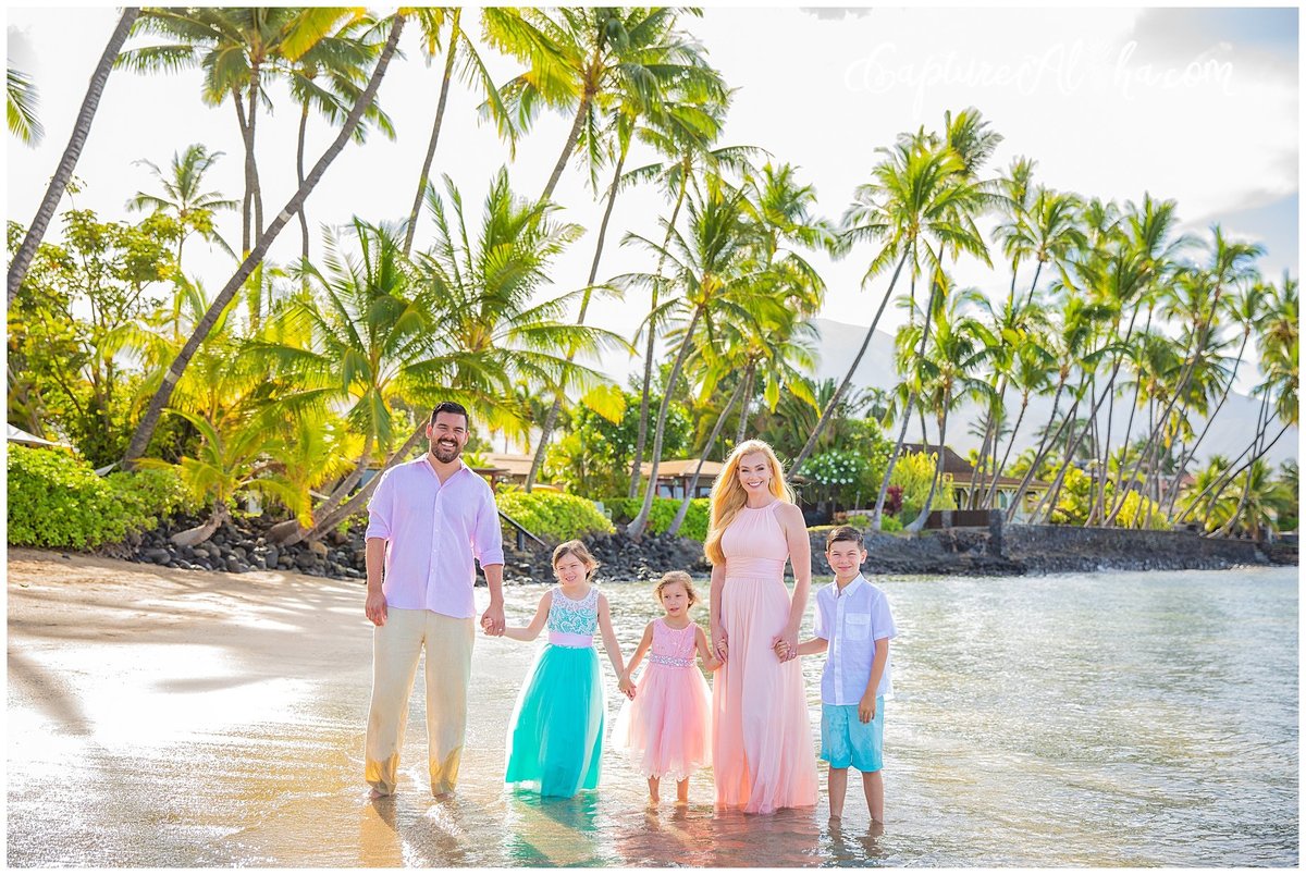 Capture Aloha Photography, Maui Family Portraits with beautiful sunrise on the beach