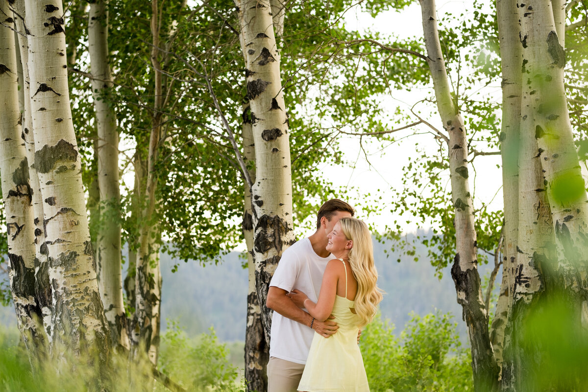 Outdoor engagement session at the Mormon Row Barns in Grand Teton National Park