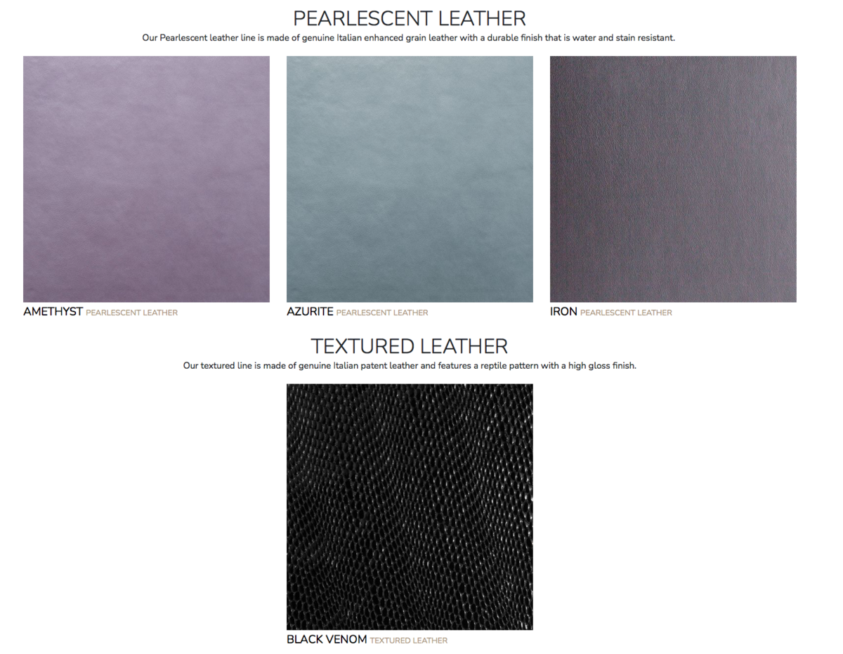 Pearlescent and Textured Leather