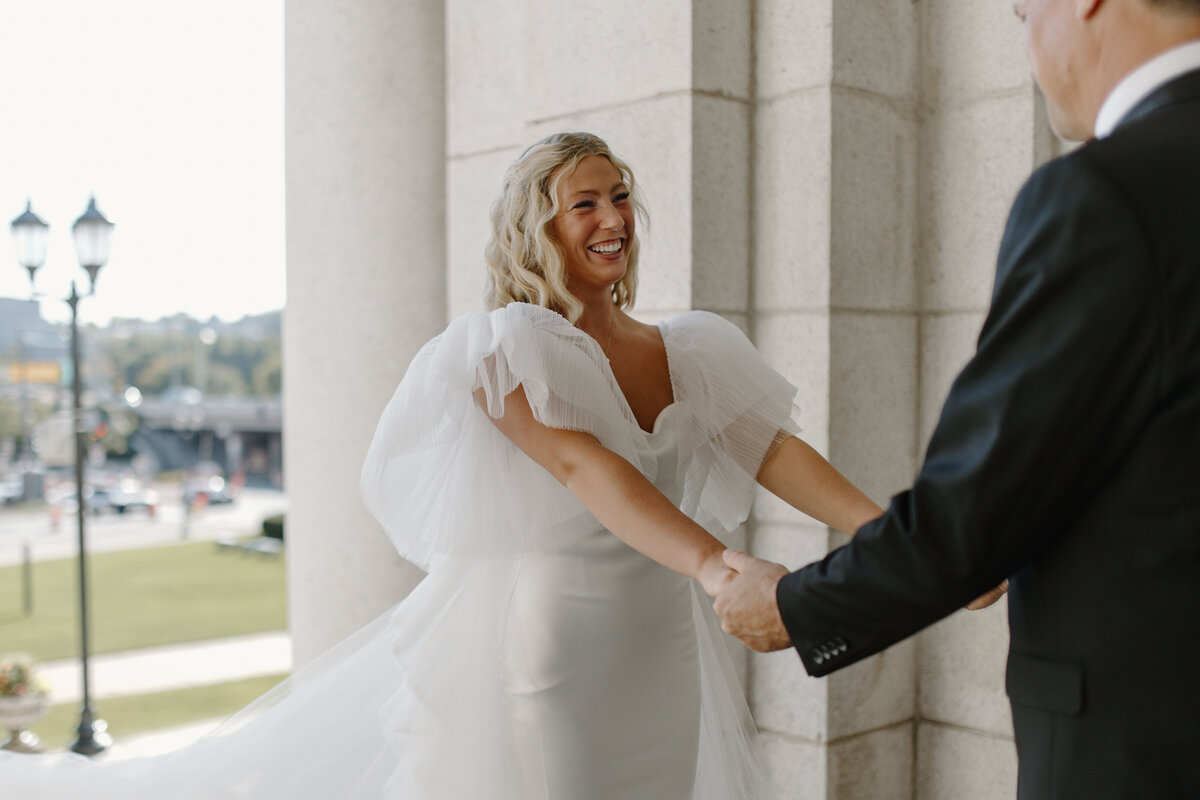 Smiling Catholic Bride