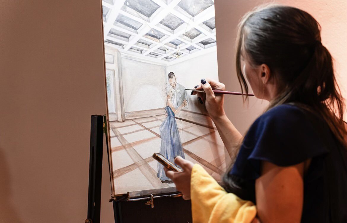 Live Painting- Father:Daughter Dance - Action Shot 