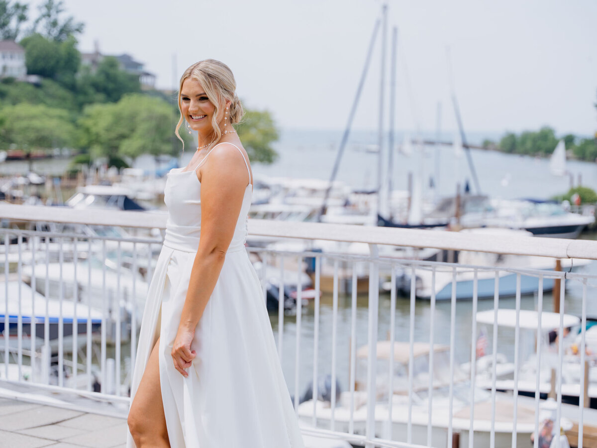 Timeless bridal portrait at Cleveland Yachting Club