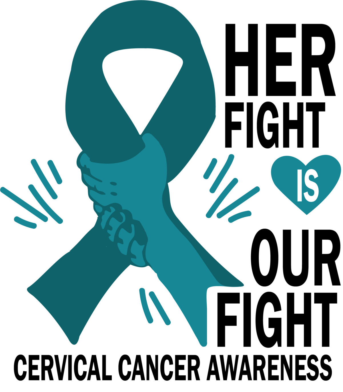 Cervical Cancer Vector Art Work For Custom Apparel