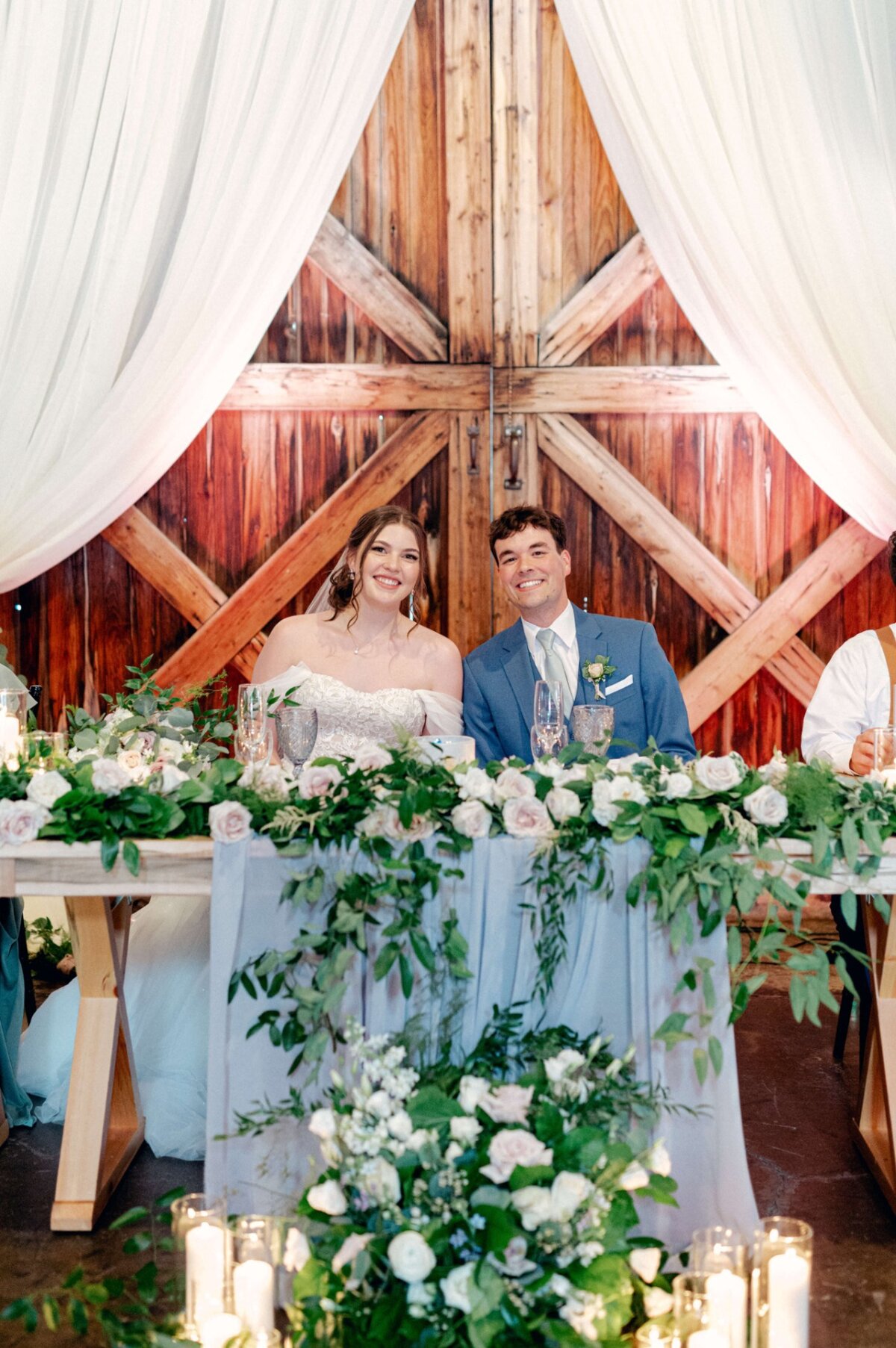 Bride and Groom at Sweetheart Table