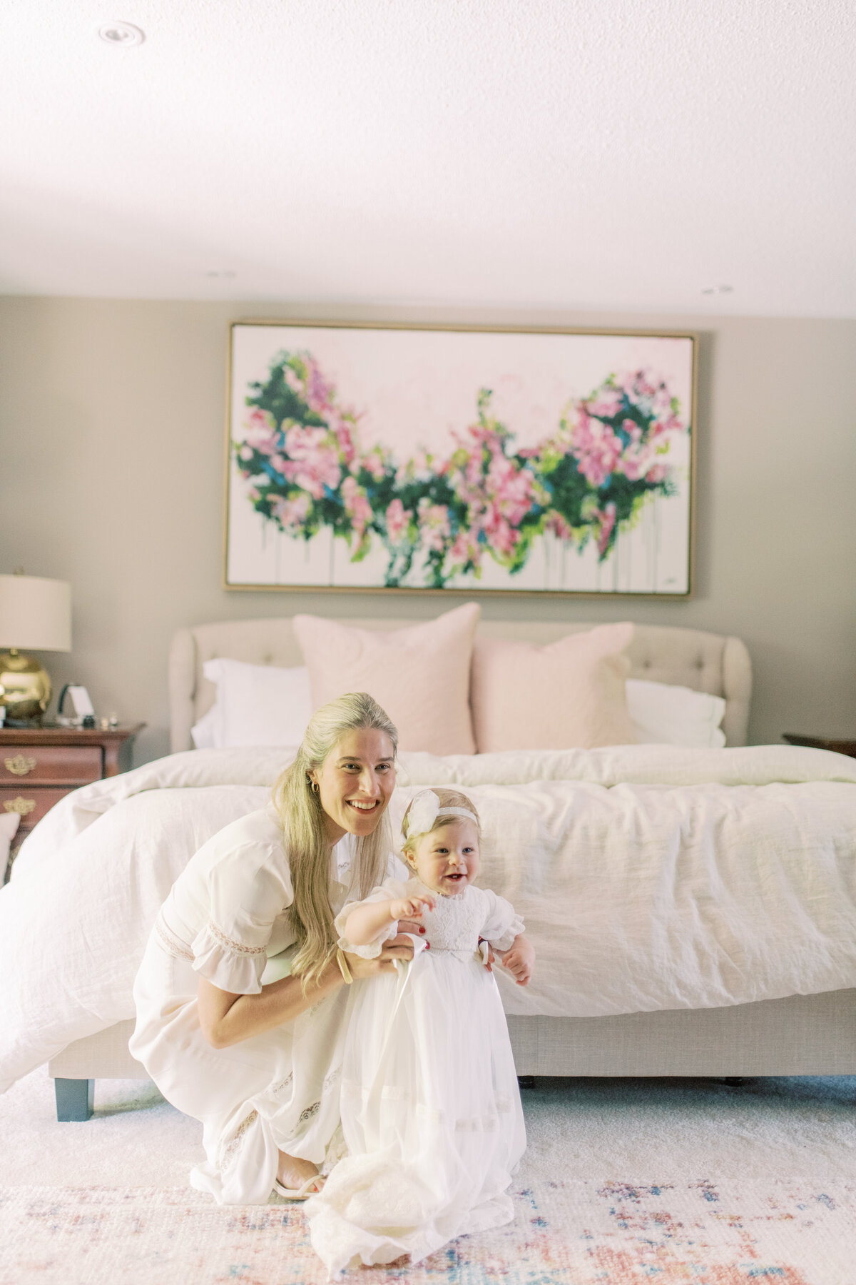 mom and daughter having a beautiful moment after preparations