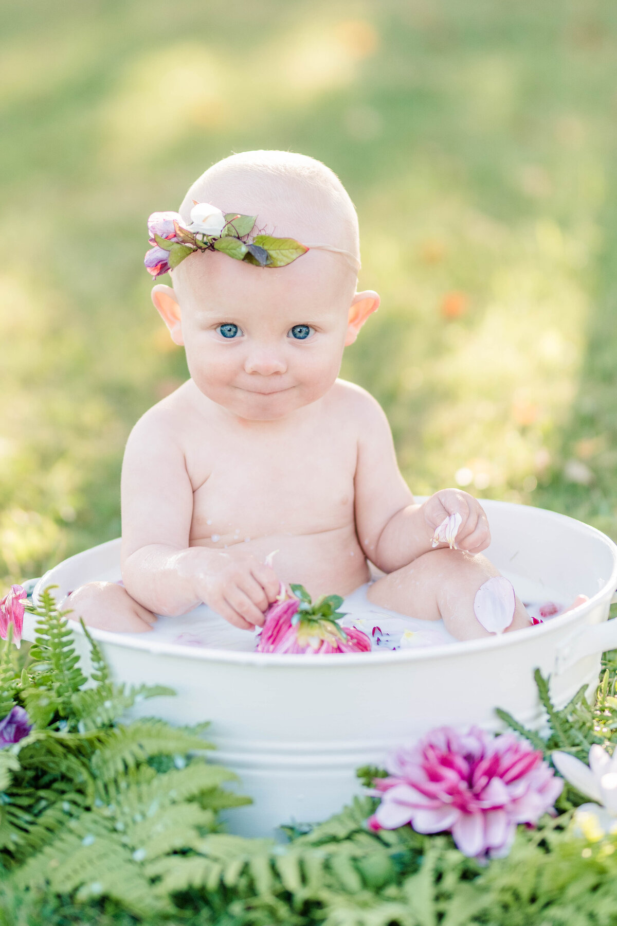 Mjölkbad baby med blommor jönköping