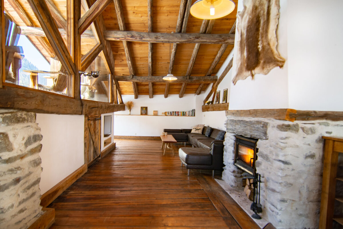 Lounge room and fireplace