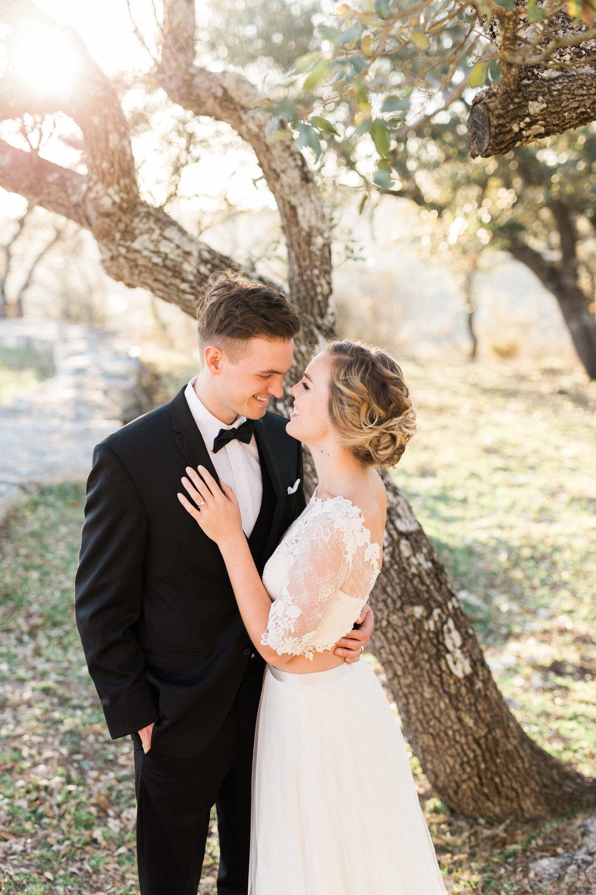 Bride and Groom- Golden hour- hill country texas