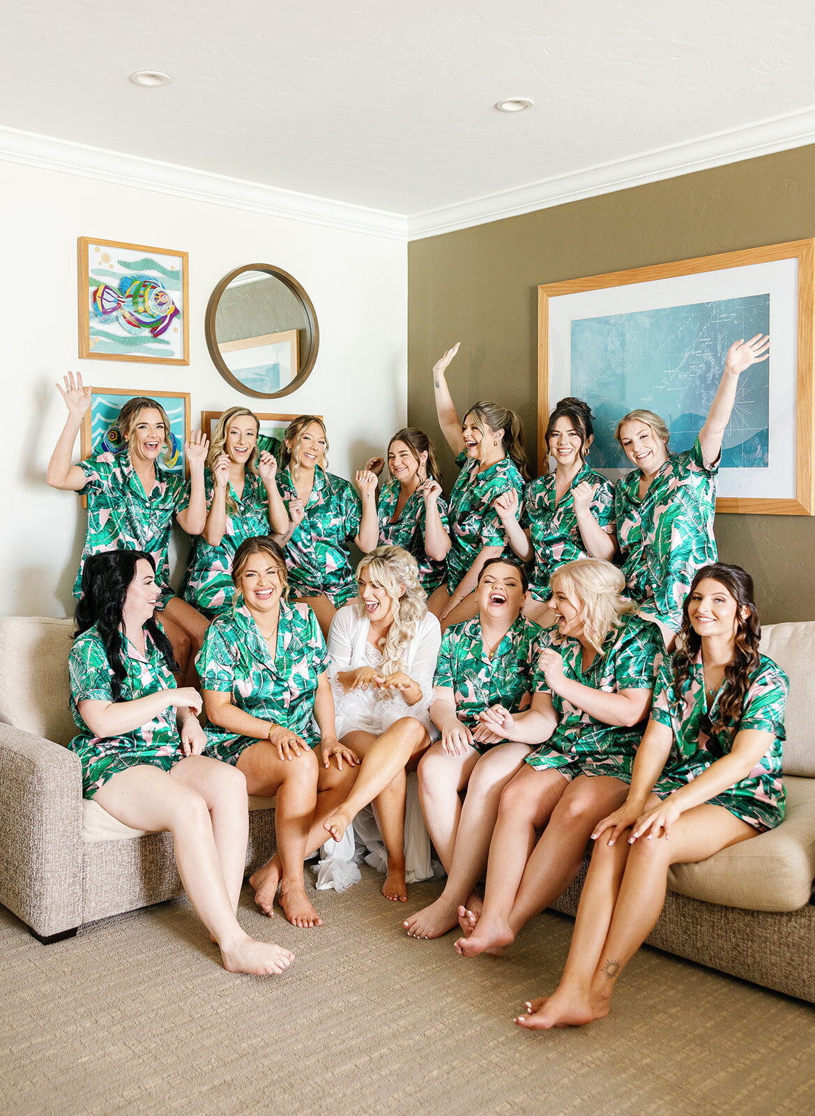 Brenda’s bridesmaids sharing joyful pre-wedding moments at Cheeca Lodge.