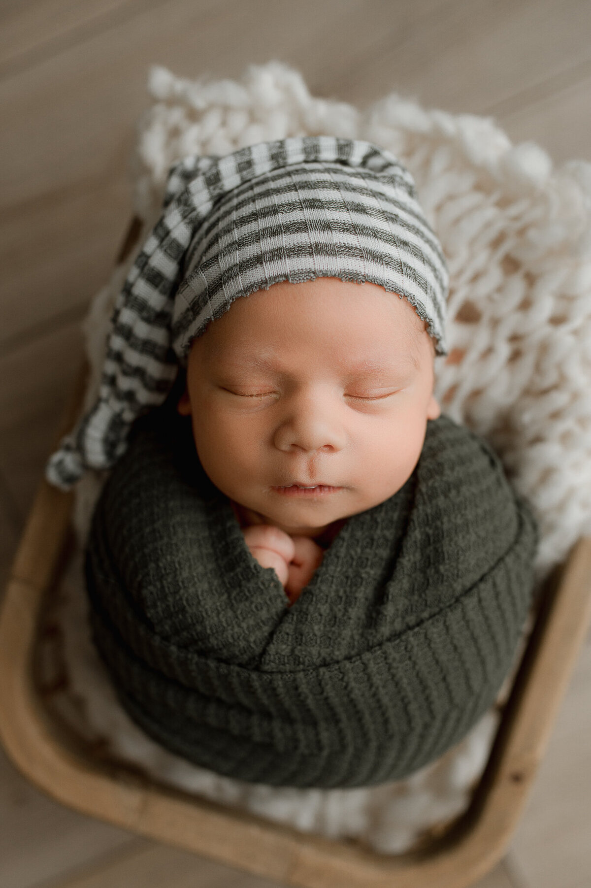 Olive swaddle newborn northwest ohio newborn photography