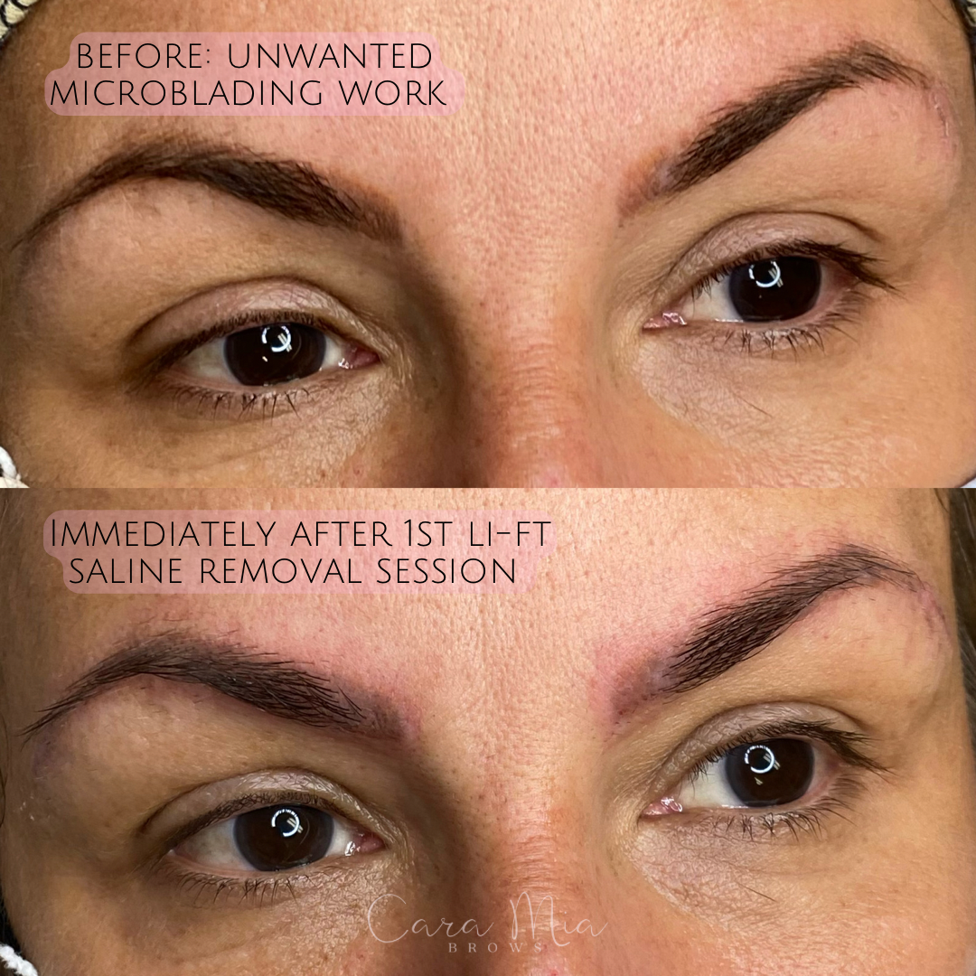 Ombre Powder Brows before and after