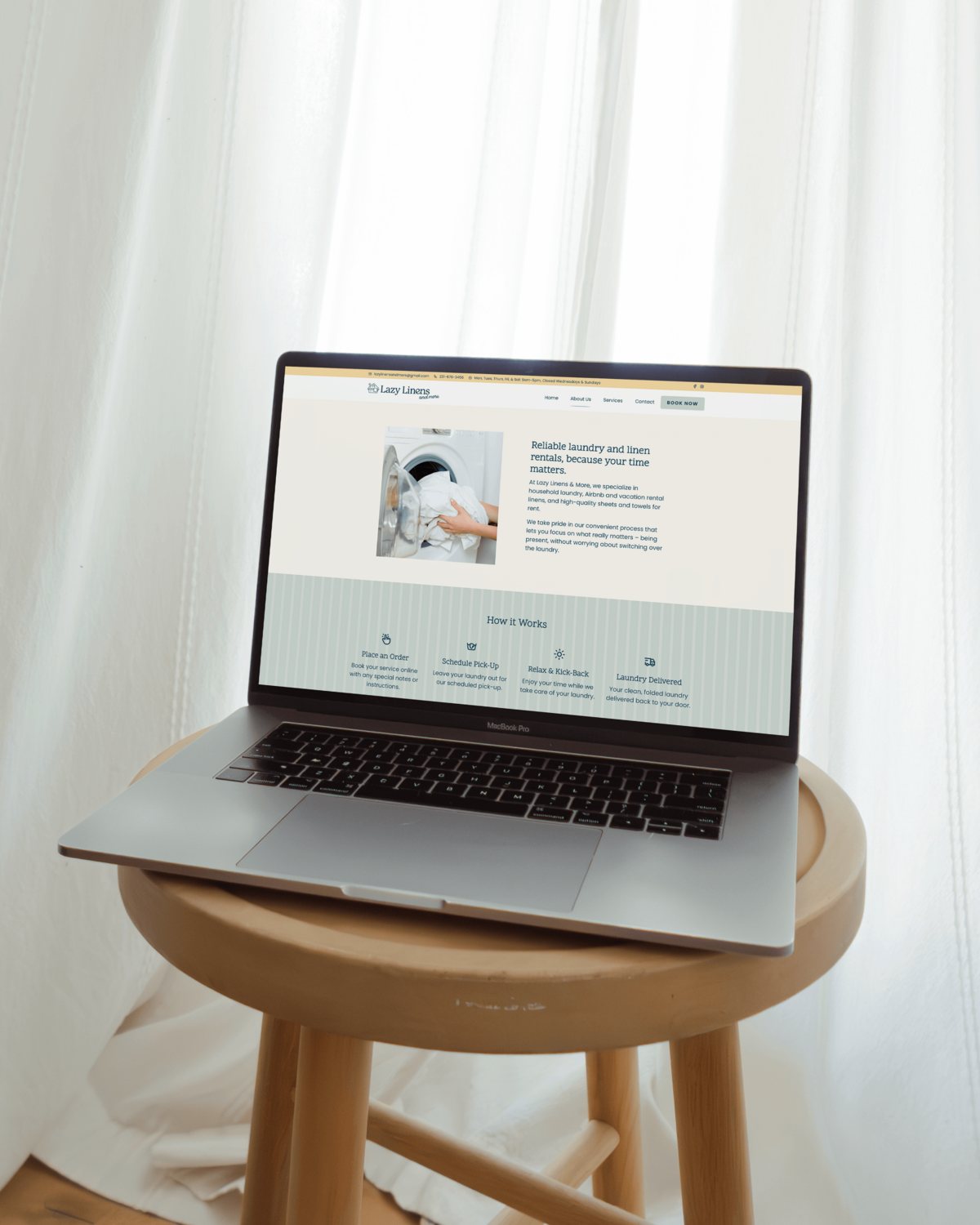Elevated website design for laundry and linen business 