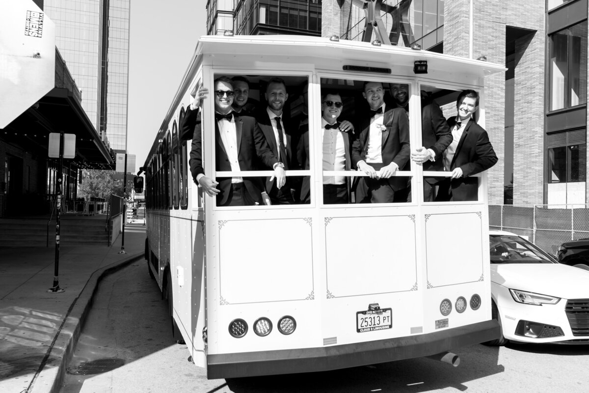 Wedding party on a Trolley