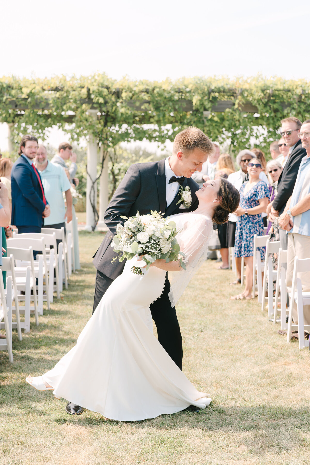 wedding ceremony at northern sun winery in bark river michigan