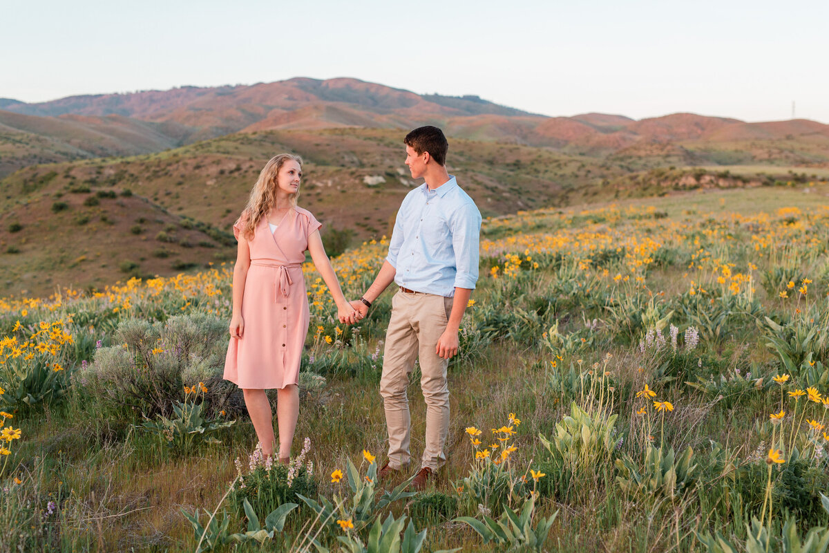 S and A Engagement Session Wildflowers-41