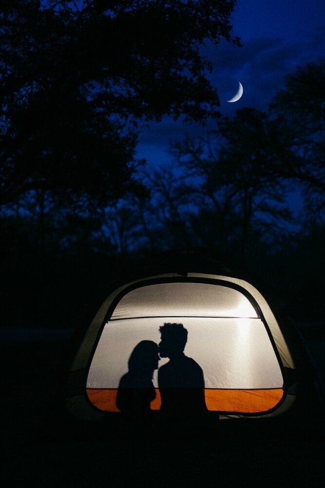 texas camping couple