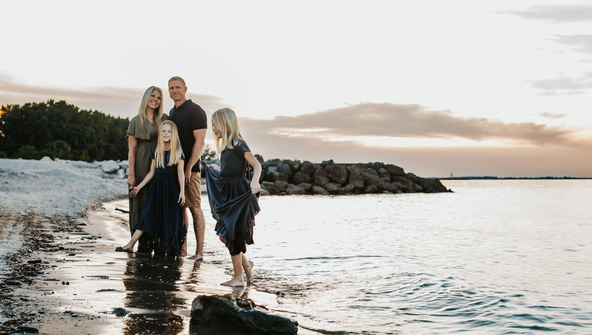 family walking on White Sands New Mexico