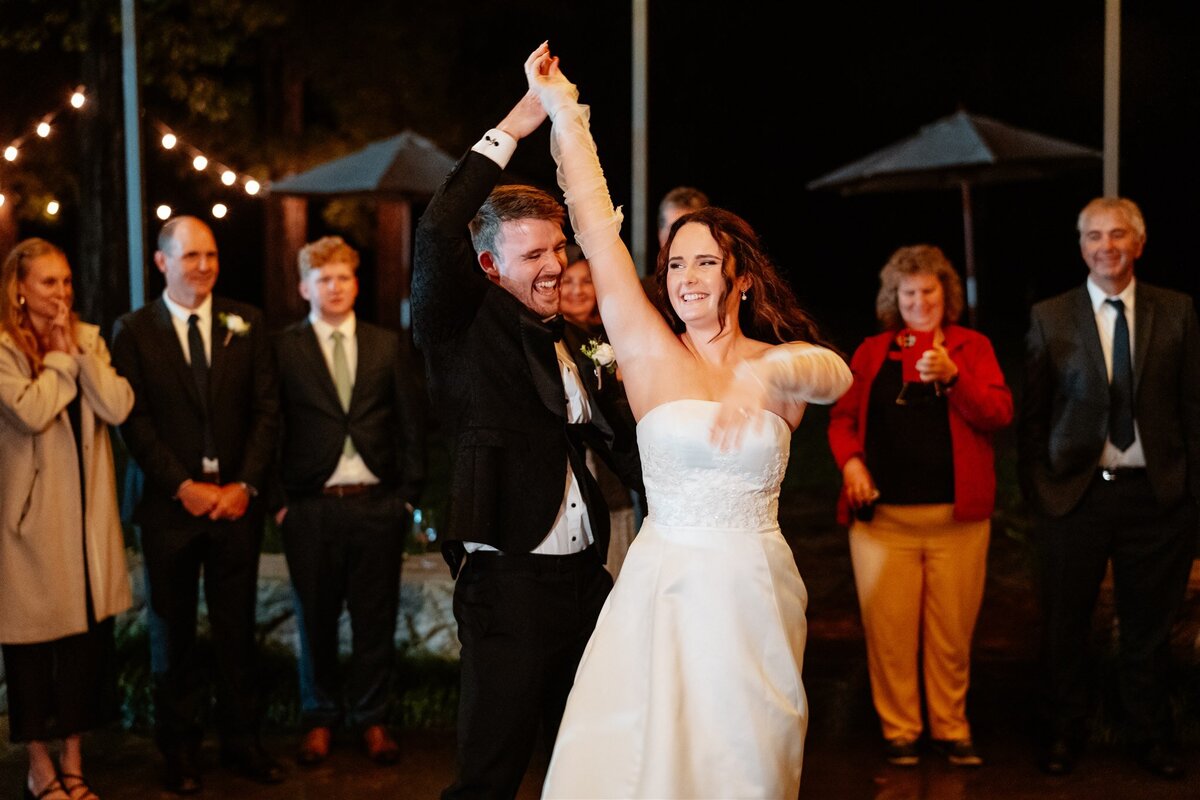 A joyous wedding reception filled with lively dancing and cherished moments shared with family and friends.